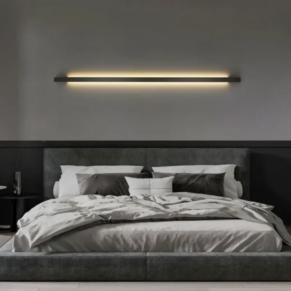 kf-S74d9b7ba8d5b47f0897bc90758c3dd64L Arandela Minimalista Linear Com Alça Alumínio Preto Para Sala Estar, Quartos e Hall de Entrada