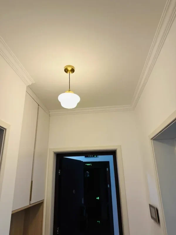 Pendente Vintage De Vidro Branco Leitoso Para Bancada e Mesa de Jantar