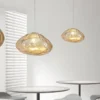 kf-S80ab9f4d60c745ed8dc6e2923ad9a0bcV Lustre Forma Orgânica Escultural De Vidro Para Sala de Jantar e Quartos