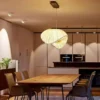 Lustre Orgânico Vintage Forma Escultural Pano Marinho Veleiro Branco Para Mesa De Jantar