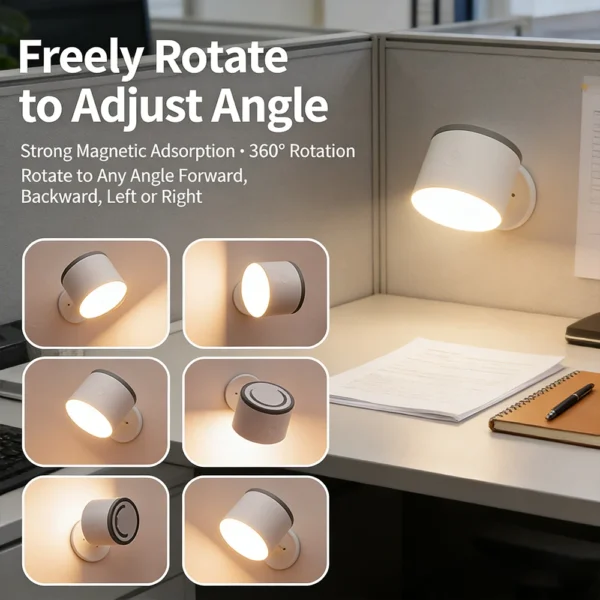 Arandela Branco Moderna LED Recarregável Sem Fio Para Cabeceira Cama, Salas e Home Office