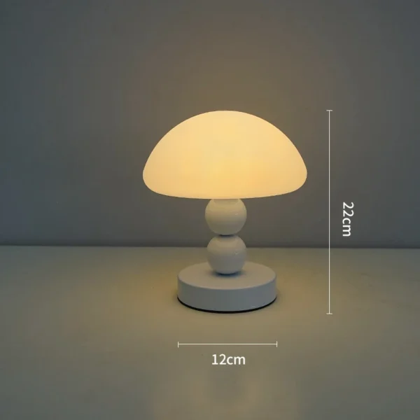Abajur Moderno Luminária Portátil Tipo Cogumelo Estilo Francês Alumínio Para Mesa Home Office, Cabeceira Cama e Criado Mudo