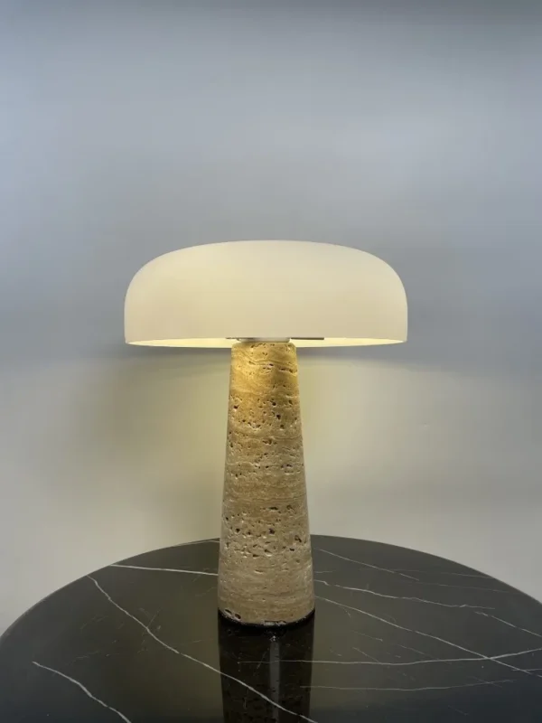 kf-S88ce1011f09d4fd4b89303c13805457e4 Abajur de Pedra Natural e Vidro Branca Para Mesa Salas e Quartos