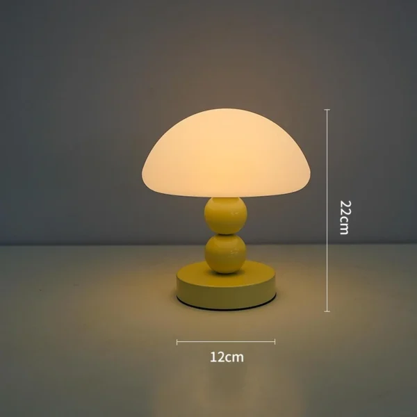 Abajur Moderno Luminária Portátil Tipo Cogumelo Estilo Francês Alumínio Para Mesa Home Office, Cabeceira Cama e Criado Mudo