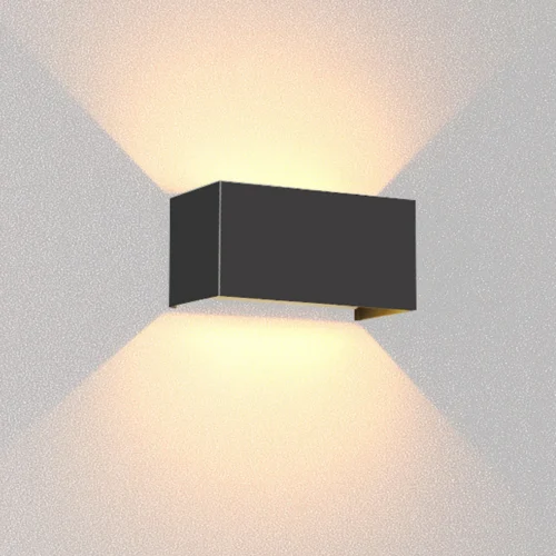 Arandela Moderna Alumínio Preto LED 12W ou 24W IP65 à Prova d'Água Para Área Externa Em Jardins e Fachadas
