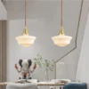 Pendente Vintage De Vidro Branco Leitoso Para Bancada e Mesa de Jantar