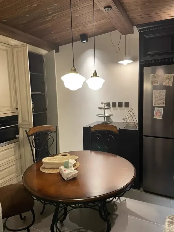 Pendente Vintage De Vidro Branco Leitoso Para Bancada e Mesa de Jantar