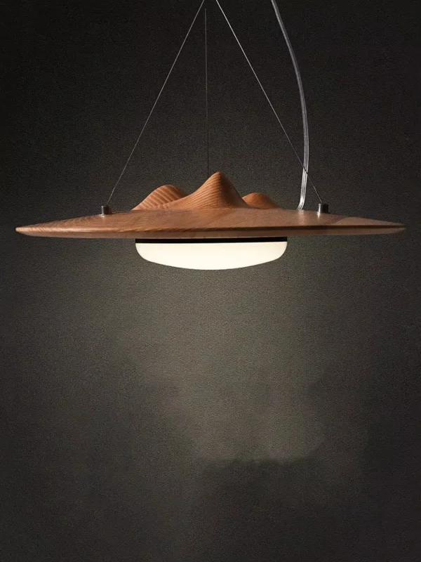 Lustre Escultural De Madeira Forma Orgânica Para Sala de Jantar Lustre Escultural De Madeira Forma Orgânica Para Sala de Jantar