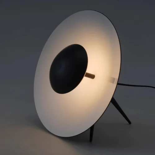 Luminária De Mesa Disco Com LED Luz Indireta