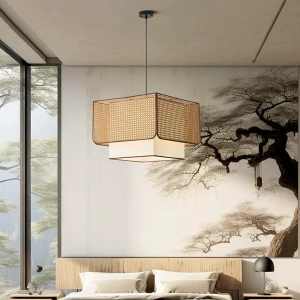 Pendente Japonês Wabi Sabi Rattan