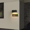 Arandela Moderna Alumínio Preto LED 12W ou 24W IP65 à Prova d'Água Para Área Externa Em Jardins e Fachadas