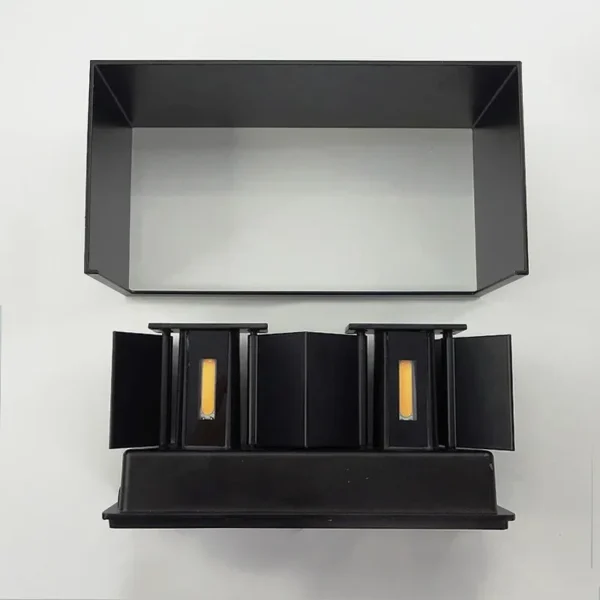 Arandela Moderna Alumínio Preto LED 12W ou 24W IP65 à Prova d'Água Para Área Externa Em Jardins e Fachadas