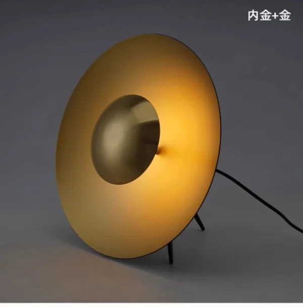 Luminária De Mesa Disco Com LED Luz Indireta