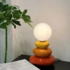 kf-Sa157518e30c24d889bf608737059f384N Abajur Escultural Forma Orgânica Colorida de Cerâmica para Quarto e Salas