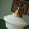 Pendente Vintage De Vidro Branco Leitoso Para Bancada e Mesa de Jantar