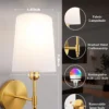kf-Sa9e028f382564769a363ffe438bdffc2C Arandela Recarregável Sem Fio com Cúpula em Tecido e Luz RGB para Quarto e Sala de Estar