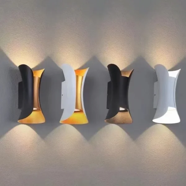 kf-Saff64dfabe8a4b2e972cd3eafccd274dn Arandela Alumínio IP65 À Prova D'Água Com 2 Fachos de Luz Para Áreas Externas Em Jardins e Varandas