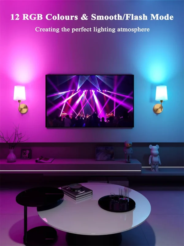 kf-Sb6cfcdc3f17b41478bf4118371d197cbG Arandela Recarregável Sem Fio com Cúpula em Tecido e Luz RGB para Quarto e Sala de Estar