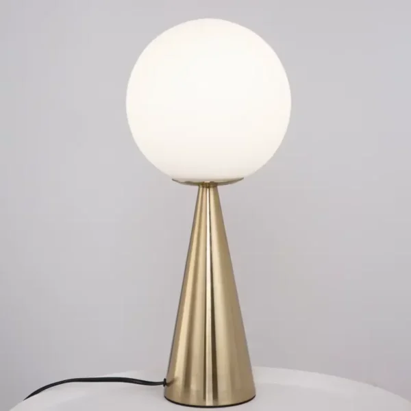 Abajur Cone Bola Branca De Vidro Gio Ponti Bilia – Réplica Chinesa