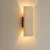 Arandela Externa LED Com 2 Fachos de Luz Em Travertino Amarelo Natural Para Área Externa Para Jardins e Fachadas