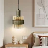 kf-Sbf8f0f1e787240ffa2c2a65d18622bda7 Pendente Teto Moderno De Vidro Âmbar e Metal Bronze Para Bancada e Mesa de Jantar