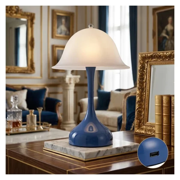 Abajur Portátil Luminária Tipo Cogumelo LED Recarregável Para Mesa Em Quarto, Salas e Home Office