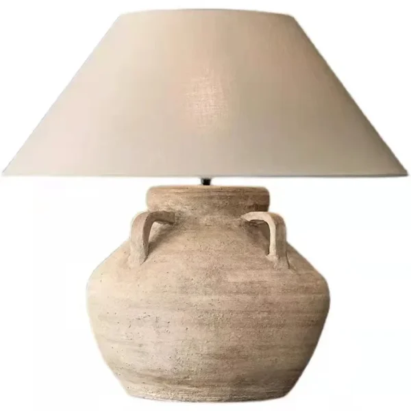 kf-Sc7cf55a5ecf944cf81a9853b5a80bd8dO Abajur Escultural Cerâmica Rústica Wabi-Sabi Retro Para Mesa Salas e Quartos