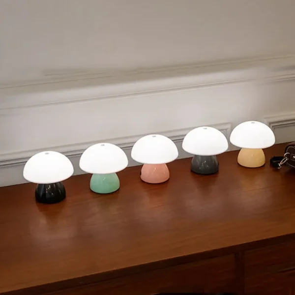 Abajur Moderno Portátil Tipo Cogumelo LED Toque Com Carregamento USB Para Mesa Home Office, Criado Mudo Cabeceira Cama