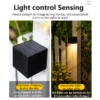 kf-Scb07a8c25d0a446e98e8e07d809bc90bi Arandela Solar IP65 Impermeável Com 1 Facho Alumínio Preto Áreas Externas Em Jardins e Fachadas