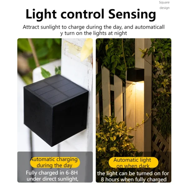 kf-Scb07a8c25d0a446e98e8e07d809bc90bi Arandela Solar IP65 Impermeável Com 1 Facho Alumínio Preto Áreas Externas Em Jardins e Fachadas