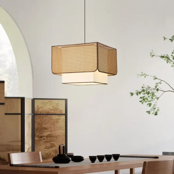 Pendente Japonês Wabi Sabi Rattan