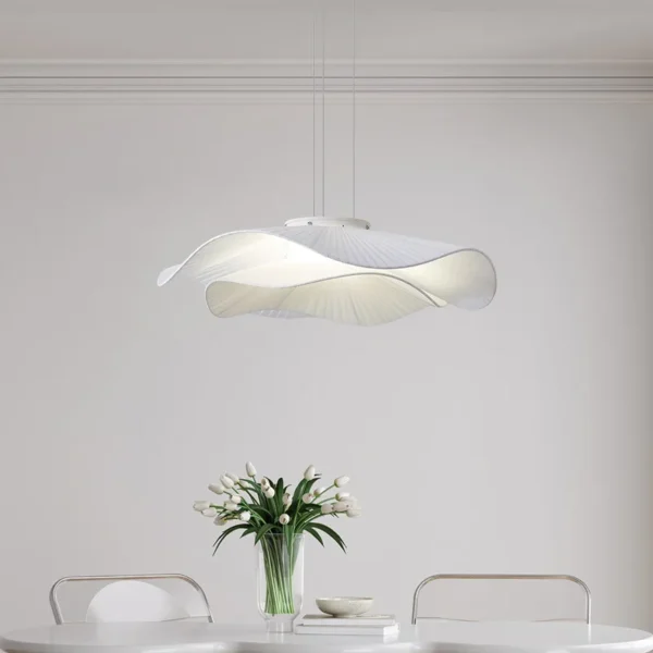 kf-Sd186dcf362a240c5bc5700bb8ff02476g Lustre Escultural Forma Orgânica De Tecido Branco Para Mesa De Jantar