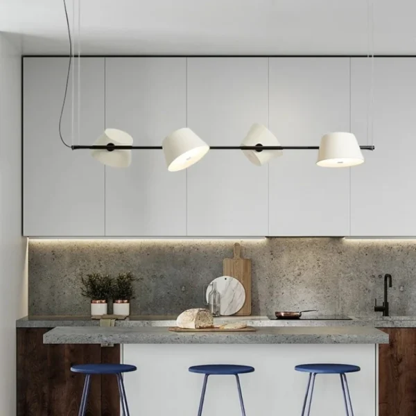 kf-Sd2e7c2f2b3aa492fb352430e9772de678 Lustre Contemporâneo de Alumínio Barra Linear Com Pendentes Em Sala Jantar Mesa Retangular