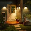 kf-Sddfea31398f74c12acc54d0e2b7ff9e8o Arandela Solar IP65 Impermeável Com 1 Facho Alumínio Preto Áreas Externas Em Jardins e Fachadas