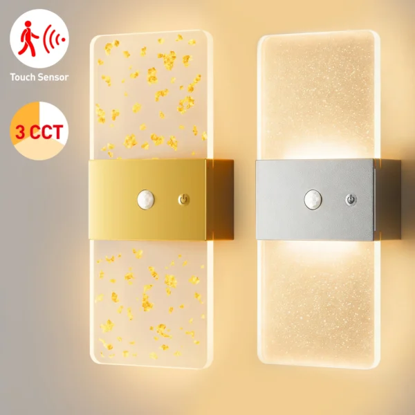 Arandela Moderna Sem Fio Com Sensor Toque Carregamento LED Sucção Magnética Para Quartos, Salas e Hall de Entrada