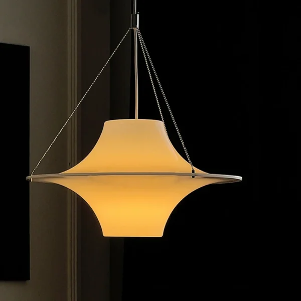 kf-Se1cbc985c2414d9299218f21961fed8f1 Lustre Escultural Branco Leitoso Forma De Disco Voador Para Mesa de Jantar e Quartos