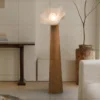 kf-Sebf2cadc07f44bc184b265903c71e6ebm Luminárias de Chão Forma Orgânica de Madeira Sólida Estilo Wabi Sabi Escultural Para Salas e Quartos