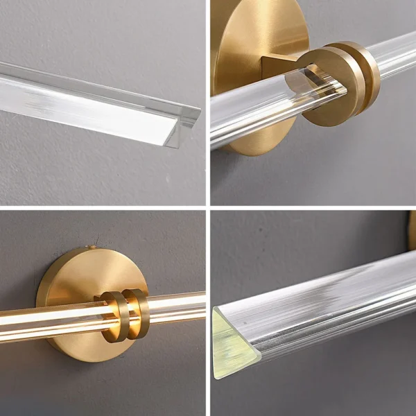 kf-Sed809d5c65294131a0f38778d6a52b03D Arandela Linear Moderna Alumínio Dourado Para Espelho, Hall Entrada e Salas