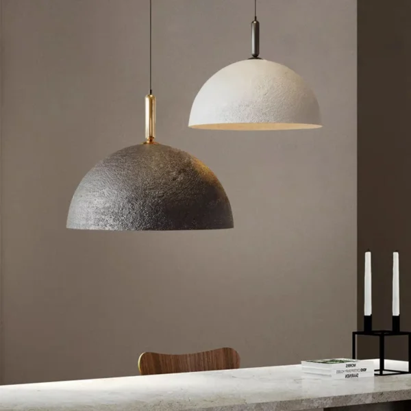 kf-See43ab946dd44dd8ad7a9f0e98489d95a Pendentes Com Textura Estilo Japonês Wabi Sabi 1/2 Esfera Para Mesa De Jantar