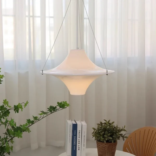 kf-Sf81ccf6dbb004af287dbdd6f990296cep Lustre Escultural Branco Leitoso Forma De Disco Voador Para Mesa de Jantar e Quartos