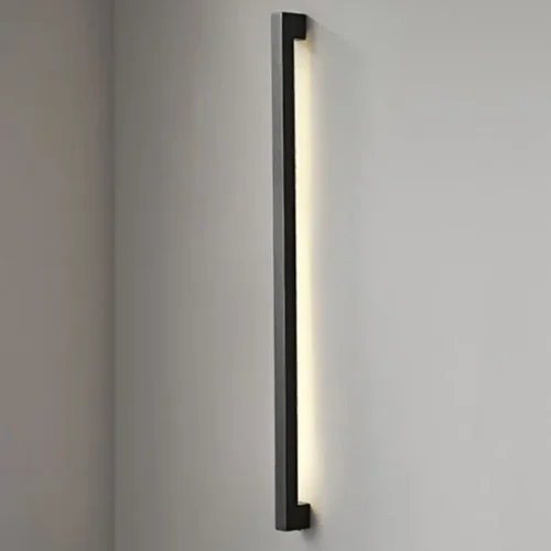 Arandela Minimalista Linear Com Alça Alumínio Preto Para Sala Estar, Quartos e Hall de Entrada
