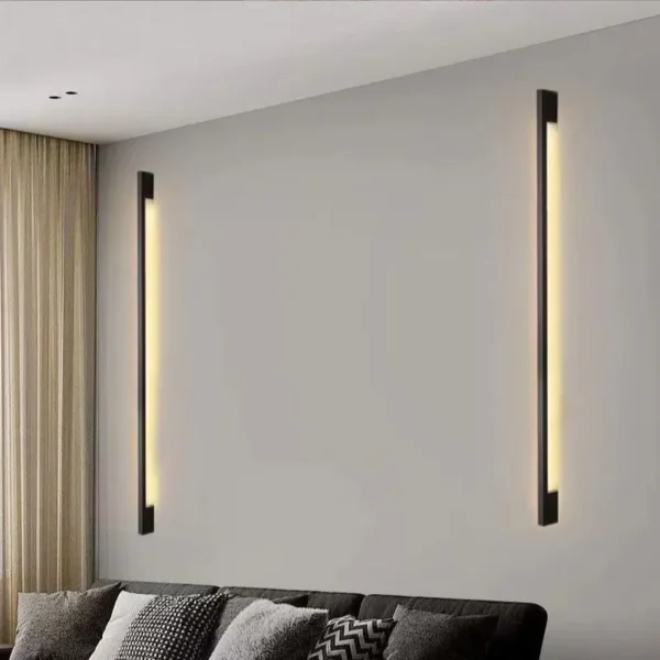 kf-Sfb4626502c744a42be1eecaed3d1fc15a Arandela Minimalista Linear Com Alça Alumínio Preto Para Sala Estar, Quartos e Hall de Entrada
