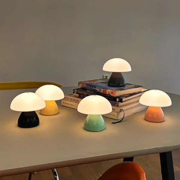 Abajur Moderno Portátil Tipo Cogumelo LED Toque Com Carregamento USB Para Mesa Home Office, Criado Mudo Cabeceira Cama