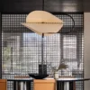 kf-Sffa93d2205b949bf9d6103fef78db91eg Lustre Forma Escultural Orgânica Designer Japonês Para Mesa de Jantar
