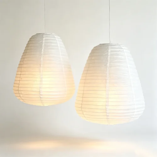 Conjunto com 2 Cúpulas de Papel de Arroz Wabi-Sabi Conjunto com 2 Cúpulas de Papel de Arroz Wabi-Sabi