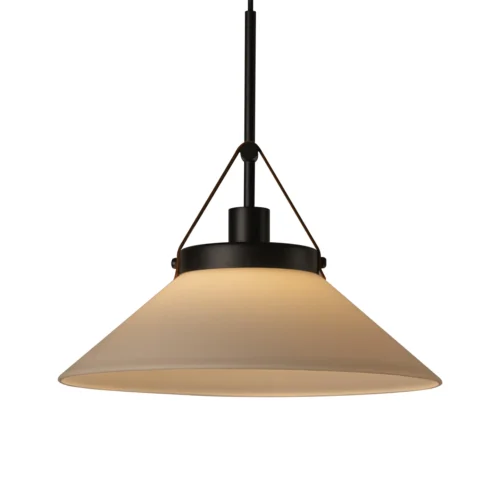 kf-S7ea35d55716d4706a13b0f6a0247850d1 Pendente Cônico de Vidro e Couro LED