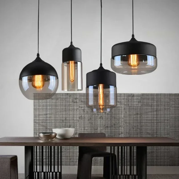 kf-S97bd7707bd82430ebfc60a464a5551377 Pendente Nórdico de Vidro e Madeira com Soquete E27 - foto 7