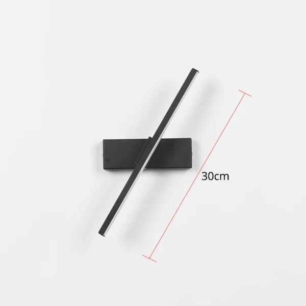 Arandela LED Linear Giratória 330° Preta em Alumínio para Cabeceira 30cm - medida de 30 cm Arandela LED Linear Giratória 330° Preta em Alumínio para Cabeceira 30cm - medida de 30 cm