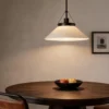 Pendente Cônico de Vidro e Couro LED Pendente Cônico de Vidro e Couro LED - foto 2