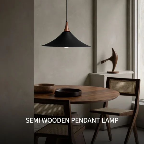 kf-Sd67e47eb3eff48d78843753cceccbb23R Pendente de Madeira Triangular LED Minimalista - foto 5